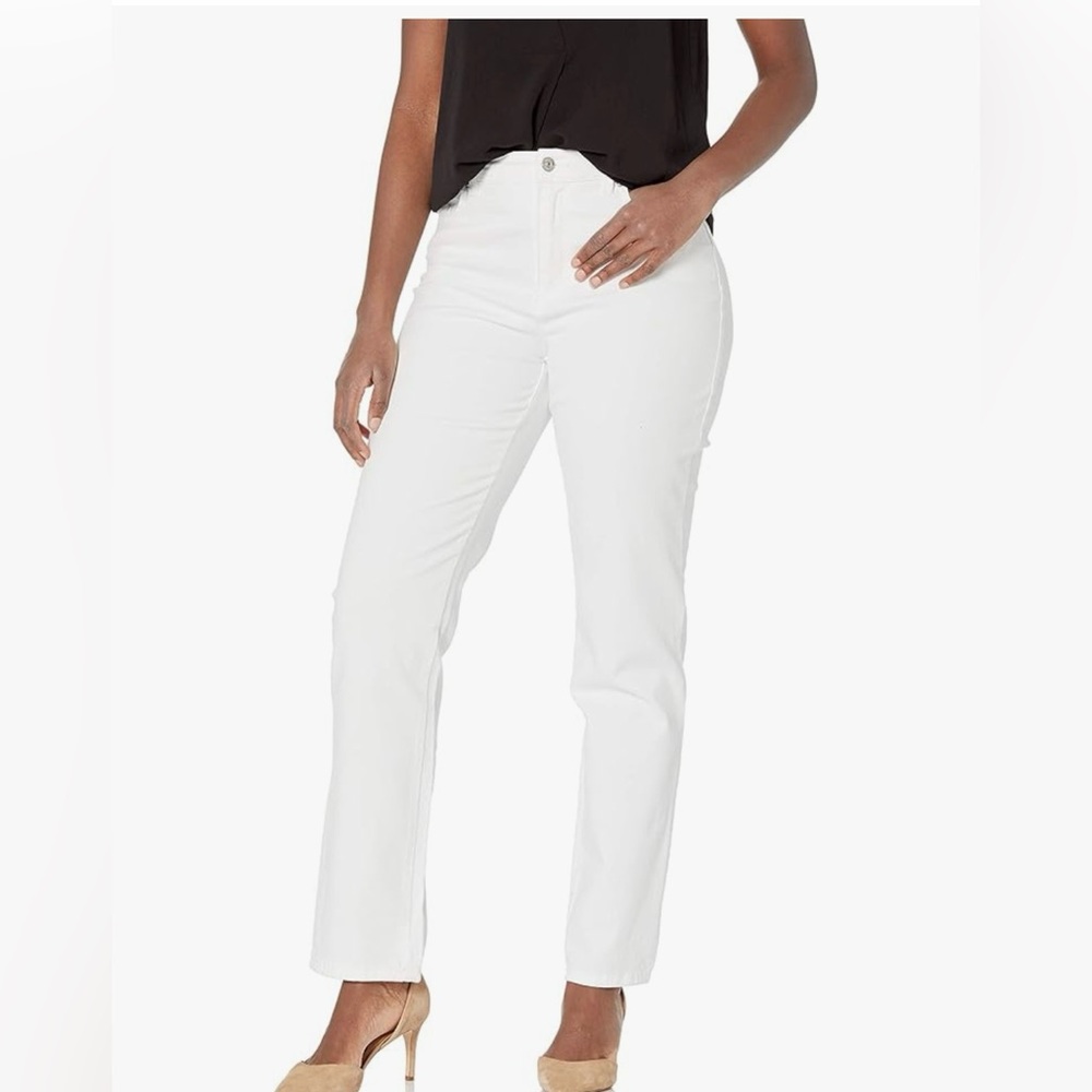 Gloria Vanderbilt Women's Classic Amanda stretch White Jeans sz14
